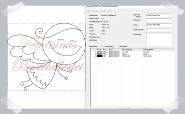 Preview: Engel "Tima" Doodle-Applikation  (10x10 ; 18x13 )