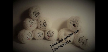 Preview: 9er Set Gesichter "Schneebälle "