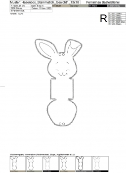 Hasenbox - Minigeschenkverpackung für Ostern (incl. Mehrfachbogen für 20x30)