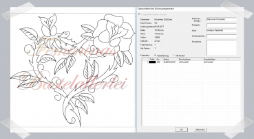 Preview: Rosenherz - Black und Colorwork (18x13, 20x20, 30x20)