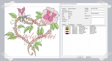 Preview: Rosenherz - Black und Colorwork (18x13, 20x20, 30x20)