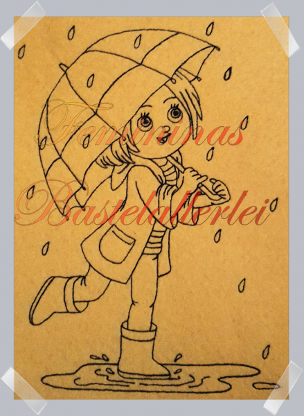 Menschen mit Regenschirm  (10x10 ; 18x13 ; 20x20 )