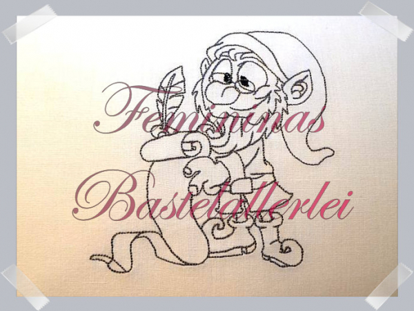 Weihnachtselfen Blackwork (10x10 ; 18x13)