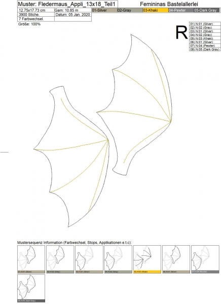 3D-Applikation "Fledermaus" (18x13)