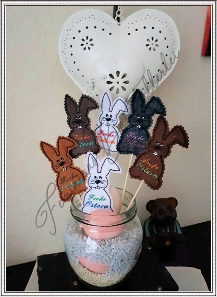 Blumenstecker "Osterhase" (10x10 ; 13x18)