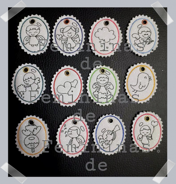 "Glücksbringer-Engel" Schlüsselanhänger-Set 12tlg.