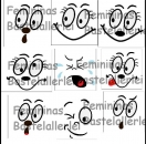 10er Pack Gesichter